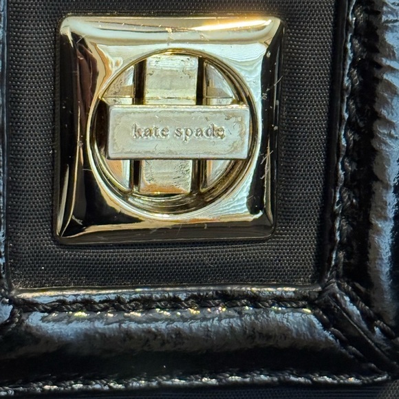 Kate Spade Hobo Turnlock Nylon Patent Leather Black Shoulder Bag never used - Picture 7 of 9